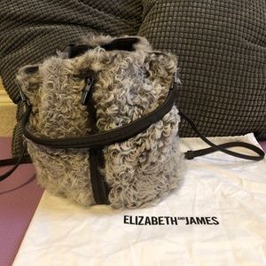 Elizabeth and James Shearling Bucket Bag Backpack